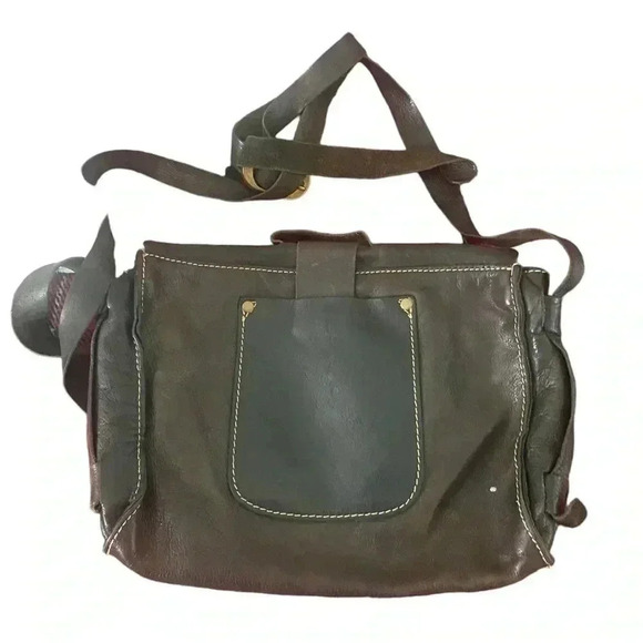 Patricia Nash Studded Brown Leather Crossbody Bag - Picture 2 of 10